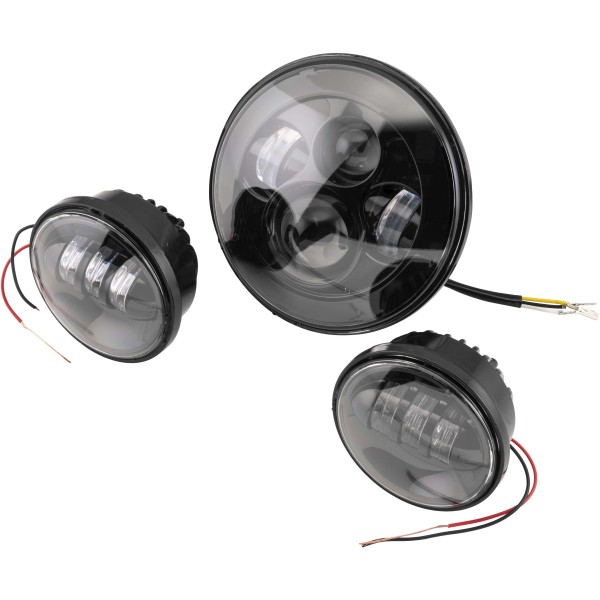 7インチ LED ヘッドライト 4.5インチ パッシングランプ付き 黒