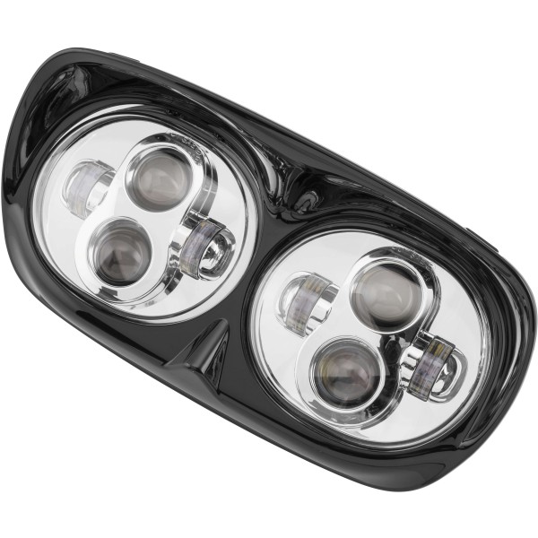 LED ヘッドライト 80W Hi/Lo 98年-13年 FLTR クローム/黒