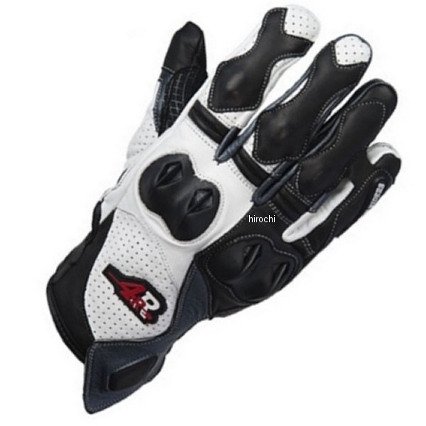 フォーアール4R ハードプロテクション レザーグローブ LG-02 白/グレー