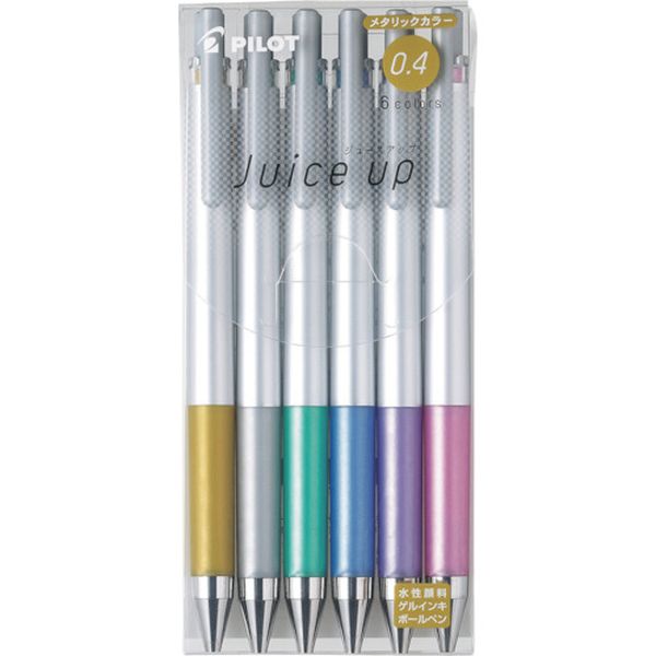 LJP120S46CM 385-2874 ゲルインキボールペン ジュースアップ0.4 メタリックカラー6色セット