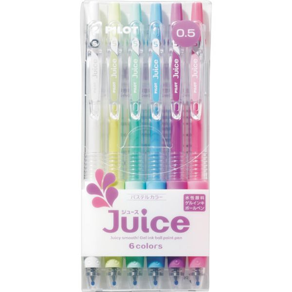 LJU60EF6CP 385-2879 ゲルインキボールペン ジュース0.5 パステルカラー6色セット