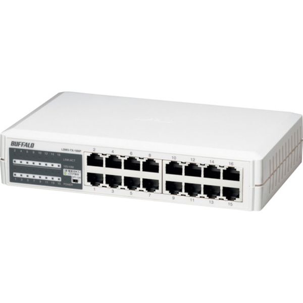 LSW3TX16NP 382-2005 10/100M スイッチングハブ プラスチック筐体/電源内蔵モデル 16ポート