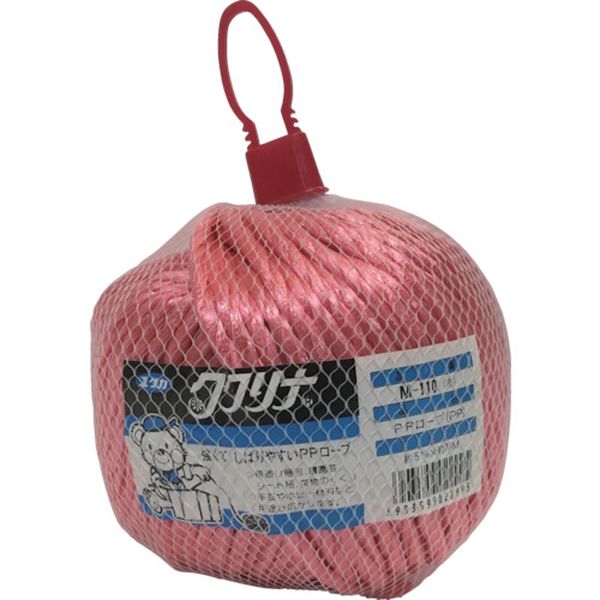 荷造り紐 PPロープ玉 5mm×70m 赤