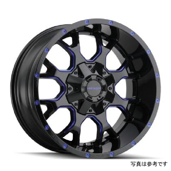 8015 Warrior 18x9 / 5x127 BP / 18mm Offset / 87mm Hub Black w/ Prism Blue Wheel