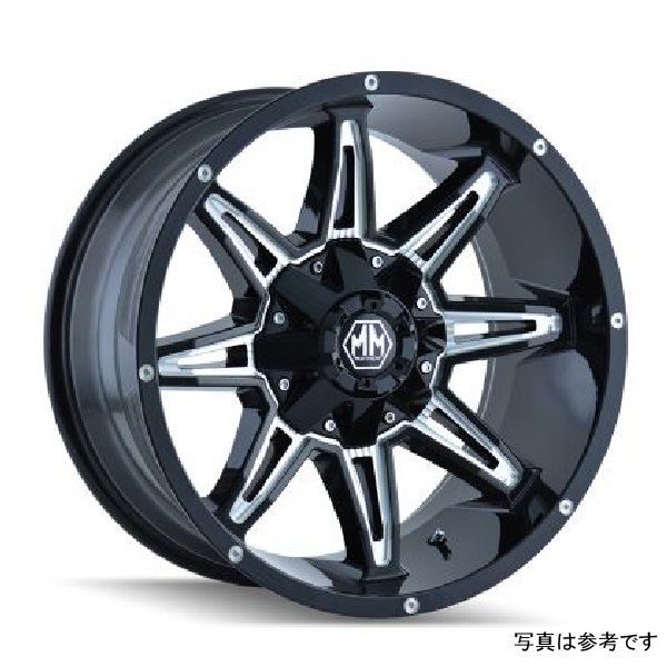 8090 Rampage 18x9 / 6x135 BP / 18mm Offset / 106mm Hub Black w/ Milled Spokes Wheel