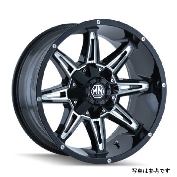 8090 Rampage 18x9 / 5x114.3 BP / 18mm Offset / 87mm Hub Black w/ Milled Spokes Wheel