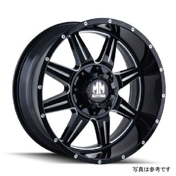 8100 Monstir 17x9 / 8x165.1 BP / -12mm Offset / 130.8mm Hub Black w/ Milled Spokes Wheel