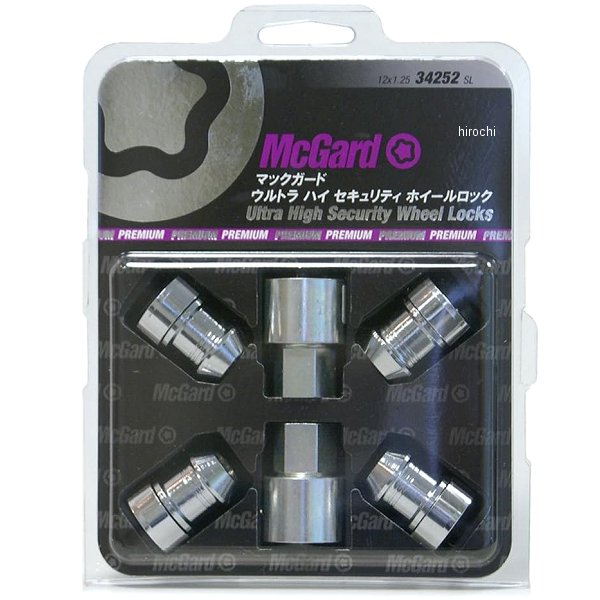 ホイールロック ウルトラハイセキュリティロックナット テーパー M12x1.25 スバル、スズキ クローム