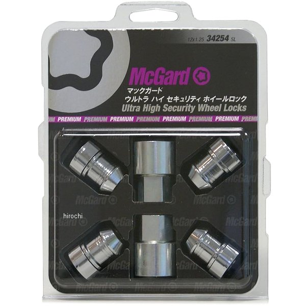 ホイールロック ウルトラハイセキュリティロックナット テーパー M12x1.25 日産 クローム