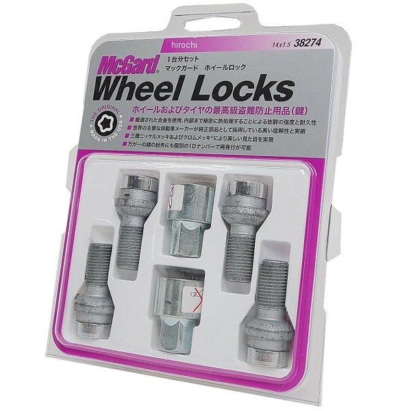 ホイールロック プレミアムロックボルト 球面(14R) M14x1.5 メルセデスベンツ クローム