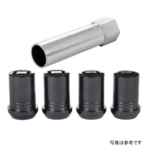 McGard Wheel Lock Nut Set - 4pk. (Tuner / Cone Seat) M12X1.5 / 13/16 Hex / 1.24in. Length - Black