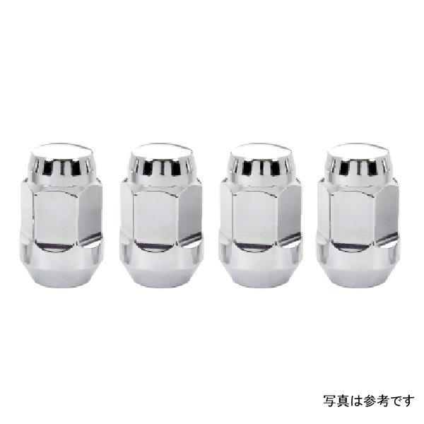 McGard Hex Lug Nut (Cone Seat Bulge Style) M12X1.5 / 3/4 Hex / 1.45in. Length (4-Pack) - Chrome