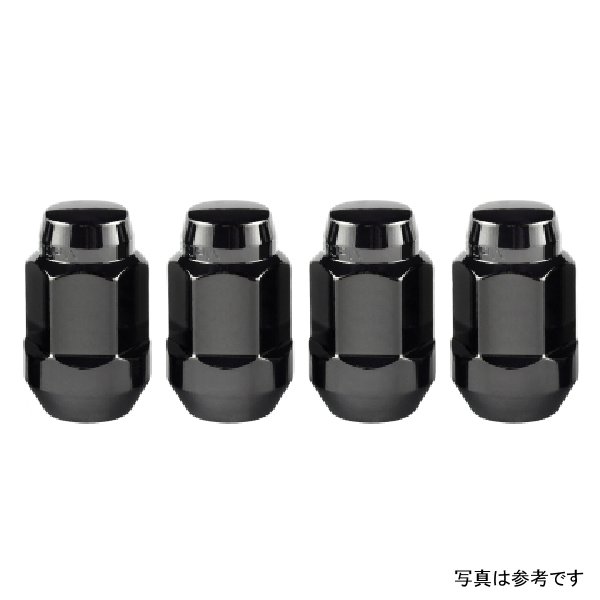 McGard Hex Lug Nut (Cone Seat Bulge Style) M12X1.5 / 3/4 Hex / 1.45in. Length (4-Pack) - Black