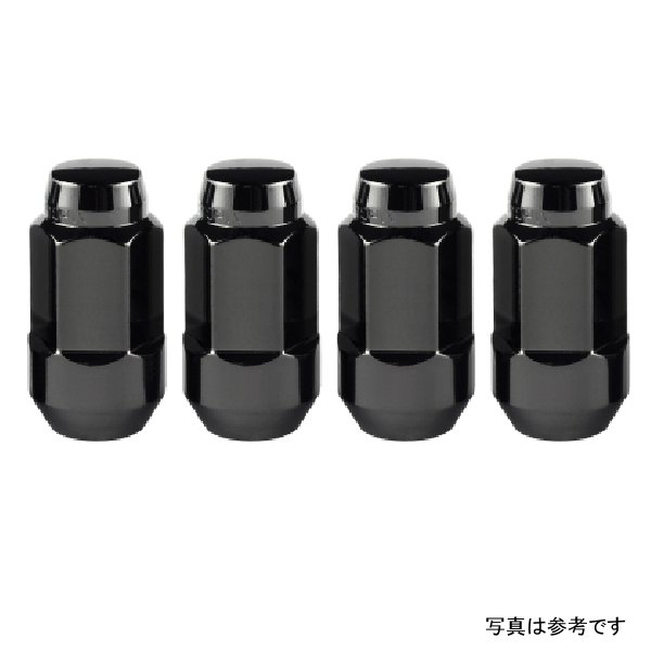 McGard Hex Lug Nut (Cone Seat Bulge Style) M14X1.5 / 22mm Hex / 1.945in. Length (4-Pack) - Black