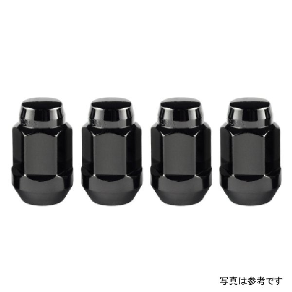 McGard Hex Lug Nut (Cone Seat Bulge Style) M14X1.5 / 22mm Hex / 1.635in. Length (4-Pack) - Black