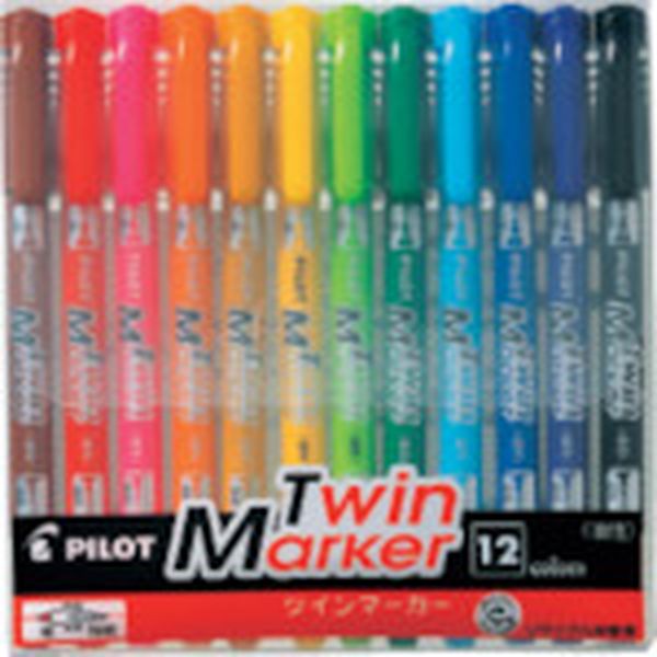 MEF144EU12C 370-1360 油性マーカー ツインマーカー 細・極細 12色セット