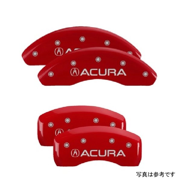4 Caliper Covers Engraved Front & Rear Acura Red finish silver ch