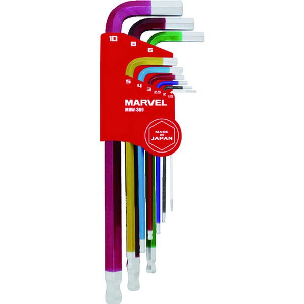 ロングボールポイント六角棒スパナセット9本組