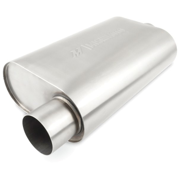 Mishimoto ユニバーサル マフラー 3.0インチ オフセット Inlet/Outlet Brushed