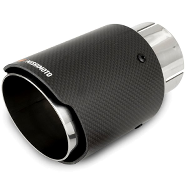 Mishimoto カーボンファイバー マフラーチップ 3インチ Inlet 4in Outlet ポリッシュ
