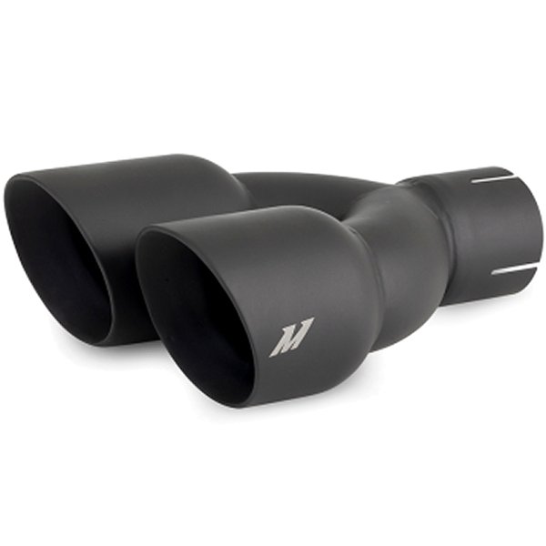 Mishimoto Dual オフセット Tips 2.5in Inlet 3インチ Outlet Slash Cut 黒