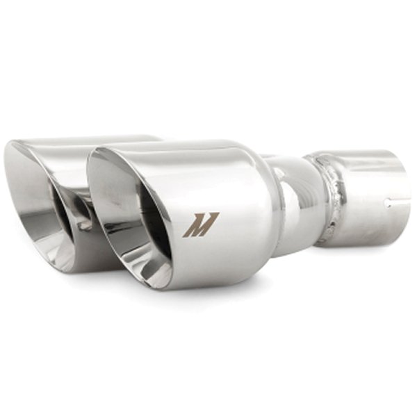 Mishimoto Dual オフセット Tips 2.5in Inlet 3インチ Outlet Slash Cut ポリッシュ