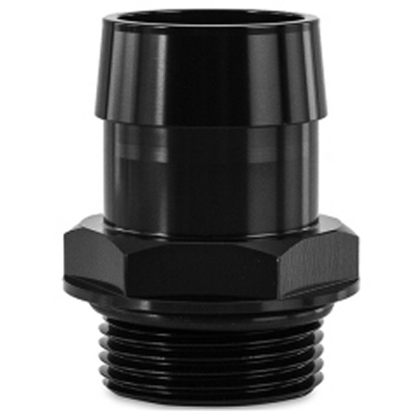 Mishimoto -16ORB to 1 1/4in. ホースバルブ アルミニウム フィッティング 黒