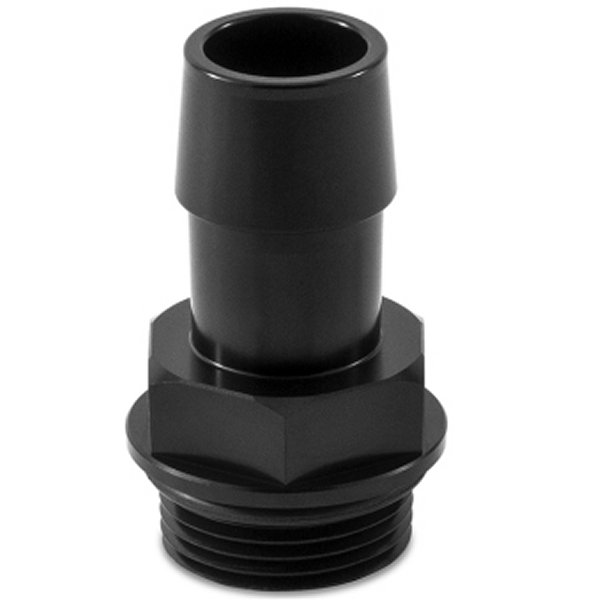 Mishimoto M27 x 2.0 to 3/4in ホースバルブ アルミニウム フィッティング 黒