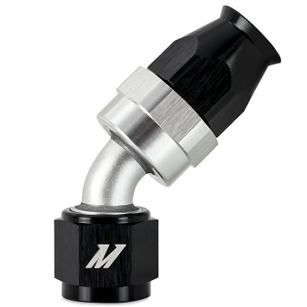 Mishimoto アルミニウム PTFE -8AN 45 Degree フィッティング 黒