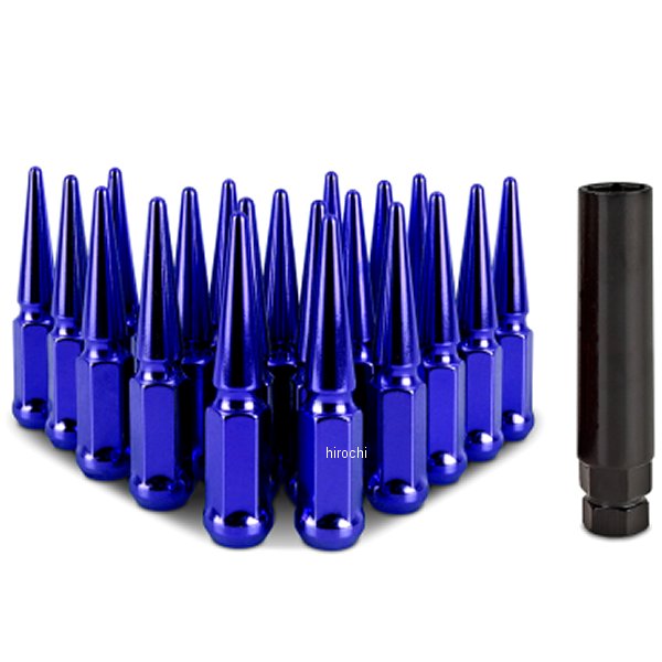 Mishimoto スチール スパイク ラグナット M12x1.5 20個セット 青