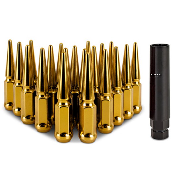 Mishimoto スチール スパイク ラグナット M12x1.5 20個セット ゴールド