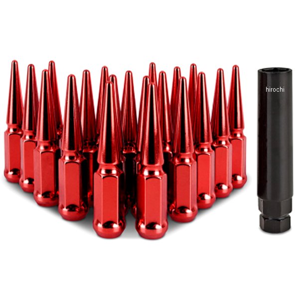 Mishimoto スチール スパイク ラグナット M12x1.5 20個セット 赤