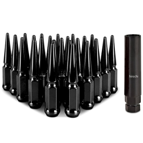 Mishimoto スチール スパイク ラグナット M12 x 1.5 24個セット 黒