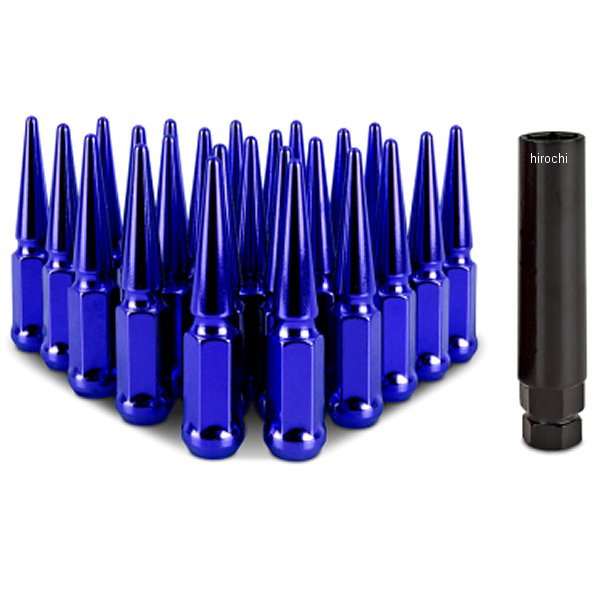 Mishimoto スチール スパイク ラグナット M12 x 1.5 24個セット 青