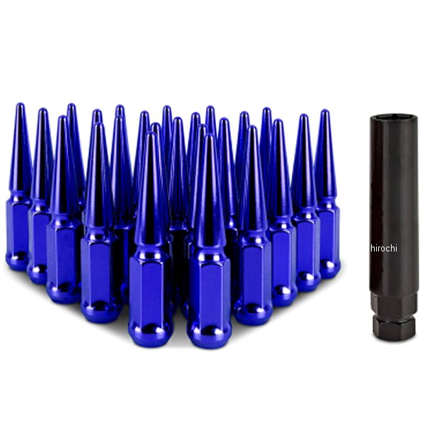 Mishimoto スチール スパイク ラグナット M14 x 1.5 24個セット 青