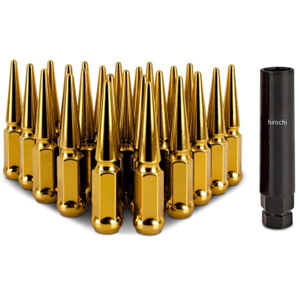 Mishimoto スチール スパイク ラグナット M14 x 1.5 24個セット ゴールド