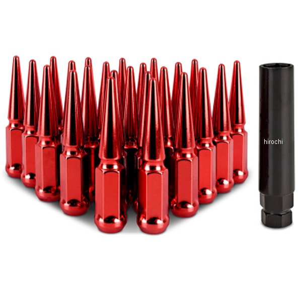 Mishimoto スチール スパイク ラグナット M14 x 1.5 24個セット 赤