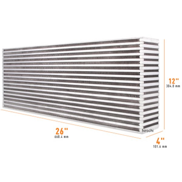 Mishimoto ユニバーサル Air-to-Air インタークーラーCore 26in/12in/4in