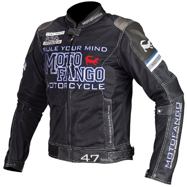 MJ-001 春夏モデル モトファンゴ ライディングレザーメッシュジャケット 黒