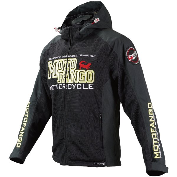 MJ-004 春夏モデル モトファンゴ ハーフメッシュパーカ 黒/黄