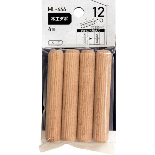 363-0655  木工ダボ 12×70mm