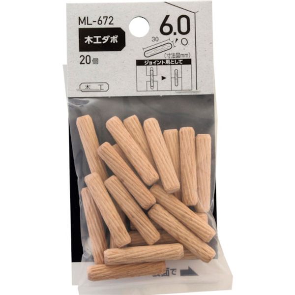 363-0653  木工ダボ 6×30mm