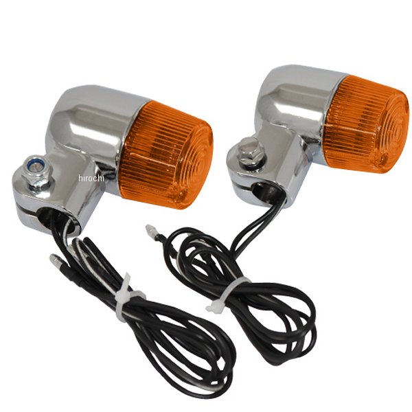 汎用 丸形 ミニヨーロピアンウインカー シルバー/オレンジ 2個セット