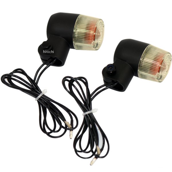 汎用 丸形 ミニヨーロピアンウインカー 黒/黄ばみ 2個セット