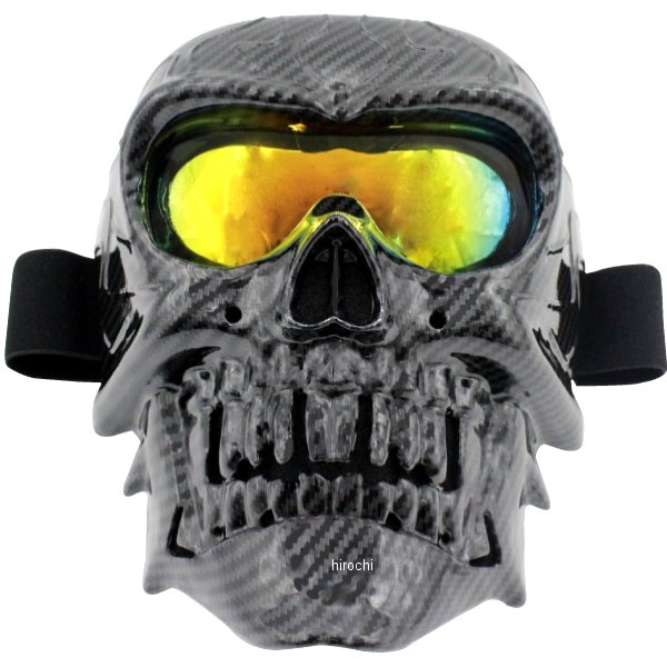 フェイスマスク ドクロ 防風 ミラーシールド ゴーグル MO012 TYPE1 黒