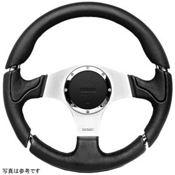 Millenium ステアリングホイール 350 mm ブラック Leather/ブラック Stitch/Brshd Spokes