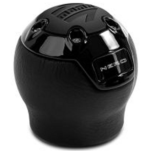 Nero シフトノブ ブラック Leather, ブラック クローム Insert, with Reverse Lockout