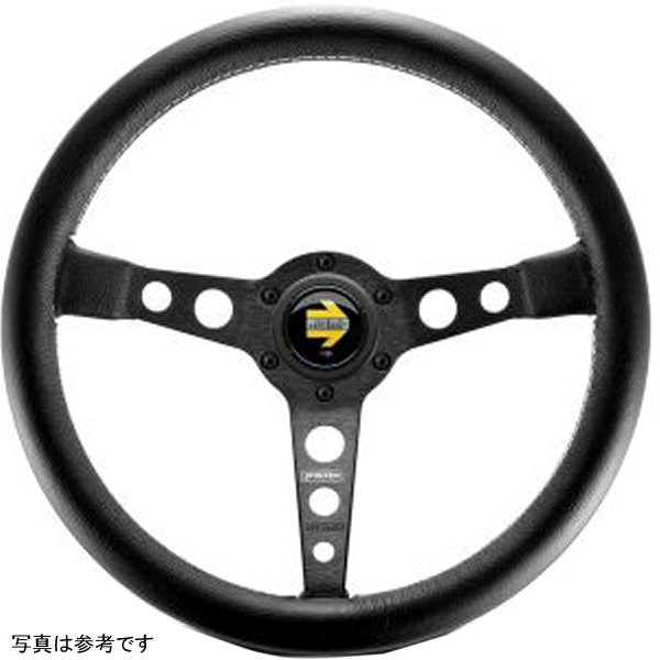 Prototipo ステアリングホイール 350 mm ブラック Leather/Wht Stitch/ブラック Spokes