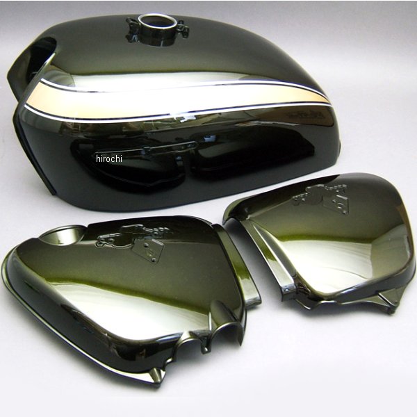 MRS タンク、サイドカバーセット CB750K2 キャンディバッカスオリーブカスタム