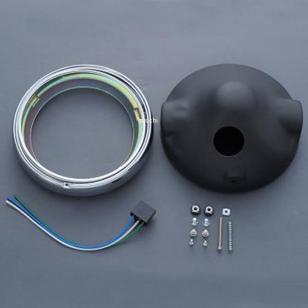 MRS ヘッドライトリム&ケースセット専用リム 旧カワサキ Z、KZ :メッキ/ケース黒